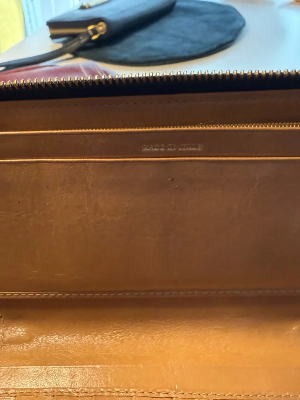 Black Leather Zip Around Kate Spade Wallet